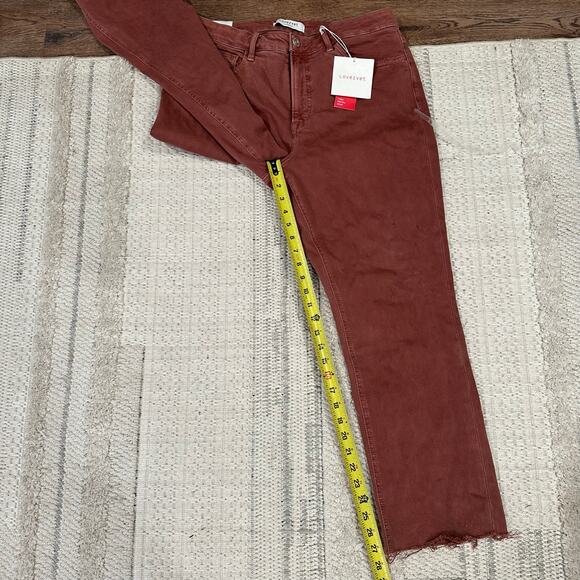 LOVERVET Women's Tummy Control Crop Straight Jeans Size 16W In Burgundy - Picture 10 of 14